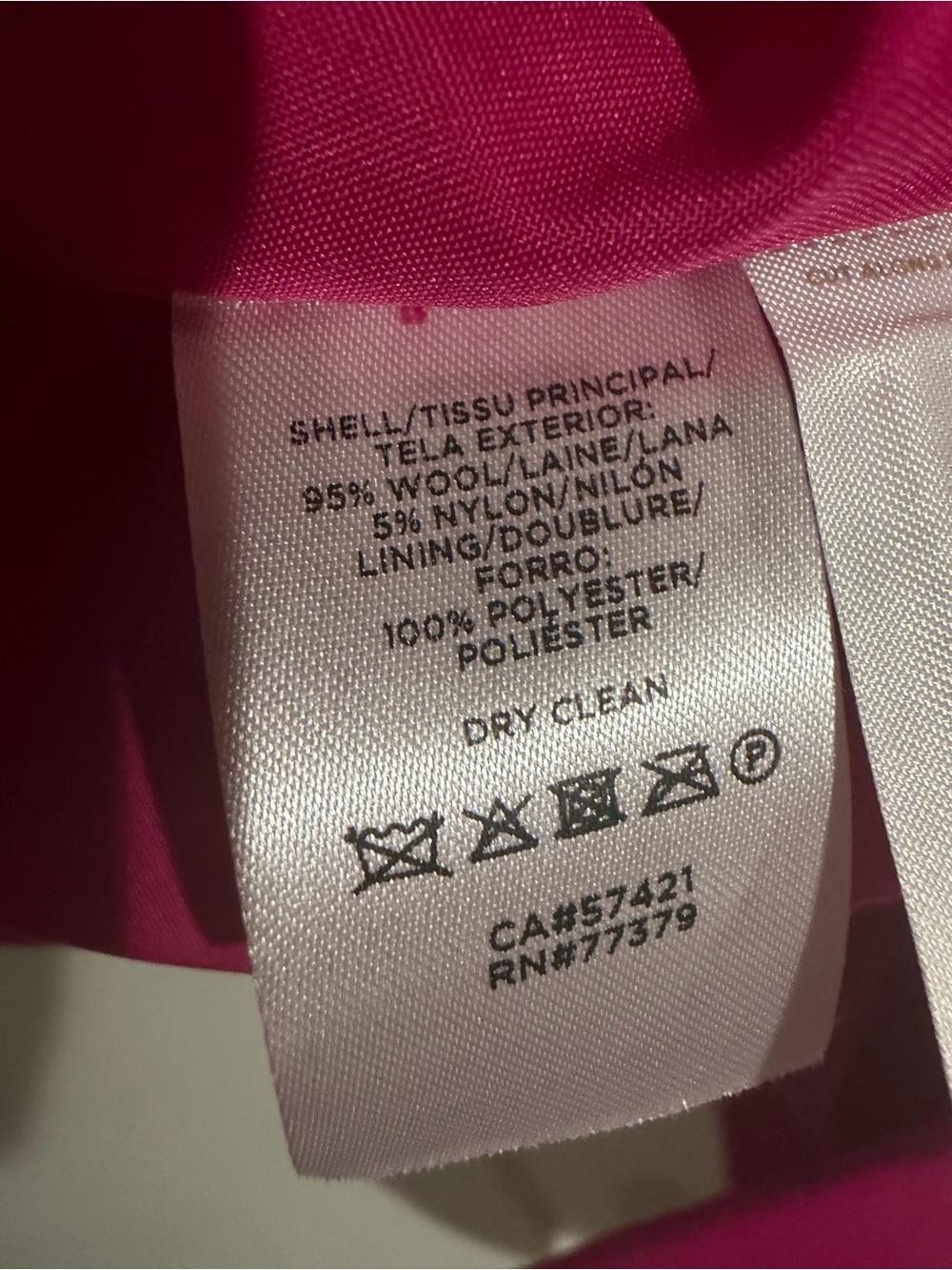Ann Taylor Wool Coat Hot Pink - Picture 2 of 4